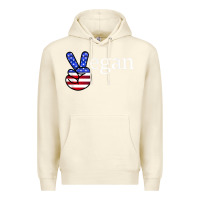 Sandshell peace american flag vegan Premium Hoodie - linhVisuals