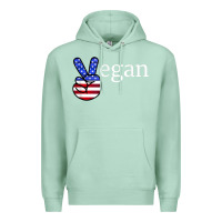 Seafoam peace american flag vegan Premium Hoodie - linhVisuals