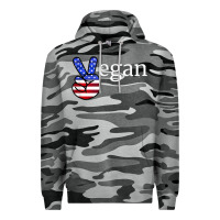 Slate Camo peace american flag vegan Premium Hoodie - linhVisuals