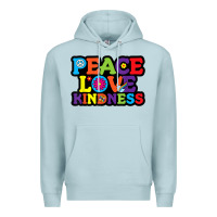 Blue Mist peace love kindness Premium Hoodie - linhVisuals