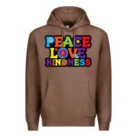 Chestnut peace love kindness Premium Hoodie - linhVisuals