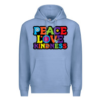 Colony Blue peace love kindness Premium Hoodie - linhVisuals