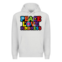 Dove Grey peace love kindness Premium Hoodie - linhVisuals