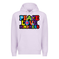 Lilac peace love kindness Premium Hoodie - linhVisuals
