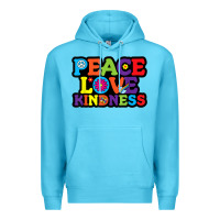 Ocean Blue peace love kindness Premium Hoodie - linhVisuals