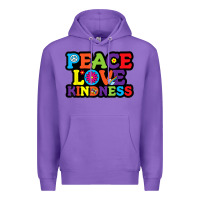 Purple peace love kindness Premium Hoodie - linhVisuals