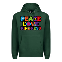 Sports Green peace love kindness Premium Hoodie - linhVisuals