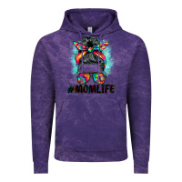 Cloud Purple tie dye momlife messy bun Vintage Hoodie - BarkalooDesign