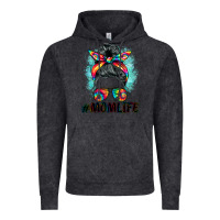 Vintage Black tie dye momlife messy bun Vintage Hoodie - BarkalooDesign