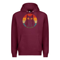 Burgundy cat retro style vintage Premium Hoodie - linhVisuals