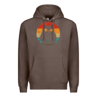 Coffee cat retro style vintage Premium Hoodie - linhVisuals