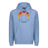 Colony Blue cat retro style vintage Premium Hoodie - linhVisuals