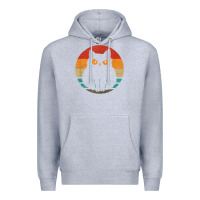 Heather Grey cat retro style vintage Premium Hoodie - linhVisuals