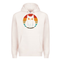 Pale Pink cat retro style vintage Premium Hoodie - linhVisuals