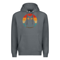 Rock cat retro style vintage Premium Hoodie - linhVisuals