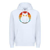 White cat retro style vintage Premium Hoodie - linhVisuals