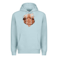 Blue Mist chest six pack abs muscles bodybuilder Premium Hoodie - linhVisuals