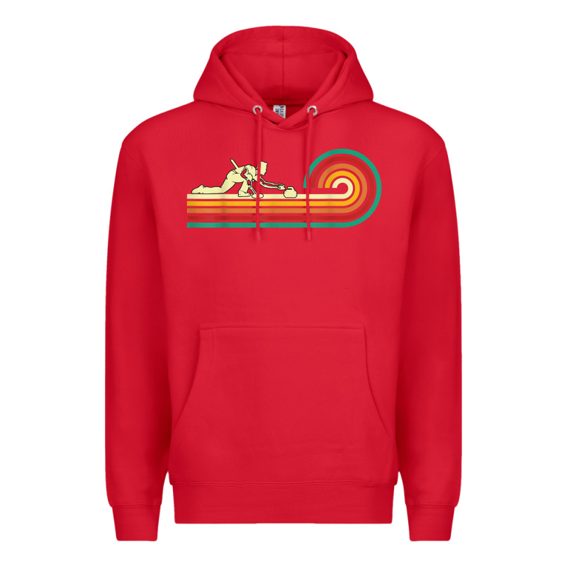 Curler Sliding Curling Stone Retro Curling Premium Hoodie by linhVisuals | Teevron
