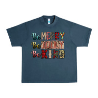 Midnight Navy be merry be jolly be kind Urban Heavy Tee - SublimationCraftShop