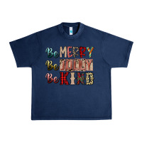 Navy be merry be jolly be kind Urban Heavy Tee - SublimationCraftShop