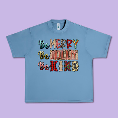 Be Merry Be Jolly Be Kind Urban Heavy Tee Designed By Sublimationcraftshop