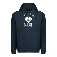 Navy you had me at woof puppy dog lover Premium Hoodie - linhVisuals