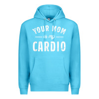 Ocean Blue your mom is my cardio Premium Hoodie - linhVisuals