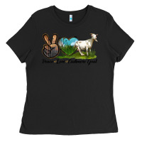 Black Peace Love Cashmere Goat Ladies Tee - LillyAllenDesigns