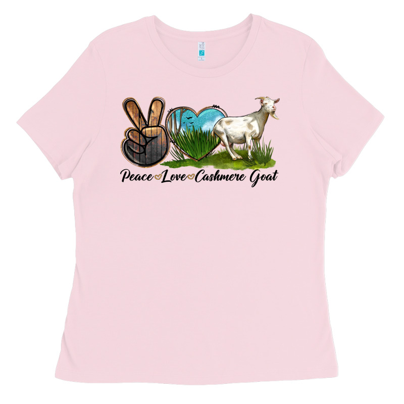 Peace Love Cashmere Goat Ladies Tee by LillyAllenDesigns | Teevron