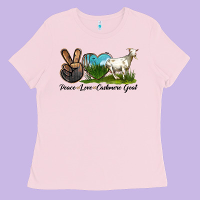 Peace Love Cashmere Goat Ladies Tee Designed By Lillyallendesigns