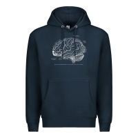 Navy vintage human anatomy brain tee t tshirt Premium Hoodie - linhVisuals