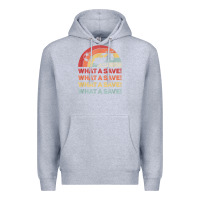 Heather Grey vintage retro what a save rocket soccer car league Premium Hoodie - linhVisuals
