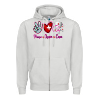 Dove Grey Peace Love Cna Zipper Hoodie - RanaPortraitStore