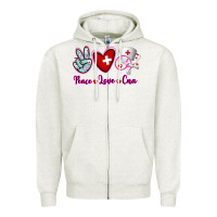 Oatmeal Heather Peace Love Cna Zipper Hoodie - RanaPortraitStore