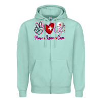 Seafoam Peace Love Cna Zipper Hoodie - RanaPortraitStore