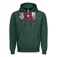 Sports Green Peace Love Cna Zipper Hoodie - RanaPortraitStore
