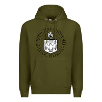 Army Green Benedictine University Premium Hoodie - linhVisuals