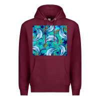 Burgundy dolphin tumbler Premium Hoodie - BarkalooDesign