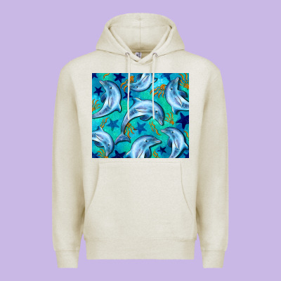 Dolphin Tumbler Premium Hoodie Designed By Barkaloodesign