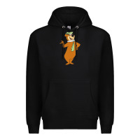 Black Yogi Bear Premium Hoodie - linhVisuals