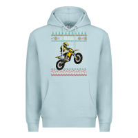 Blue Mist christmas motorcycle motocross braap dirt bike xmas Premium Hoodie - linhVisuals