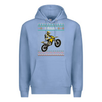 Colony Blue christmas motorcycle motocross braap dirt bike xmas Premium Hoodie - linhVisuals