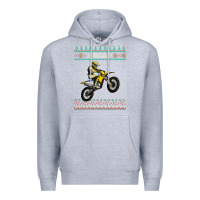 Heather Grey christmas motorcycle motocross braap dirt bike xmas Premium Hoodie - linhVisuals