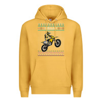 Mustard christmas motorcycle motocross braap dirt bike xmas Premium Hoodie - linhVisuals