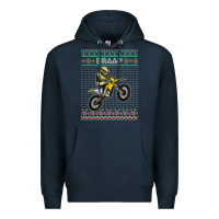 Navy christmas motorcycle motocross braap dirt bike xmas Premium Hoodie - linhVisuals