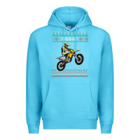 Ocean Blue christmas motorcycle motocross braap dirt bike xmas Premium Hoodie - linhVisuals