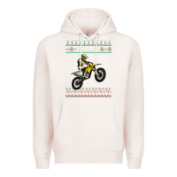 Pale Pink christmas motorcycle motocross braap dirt bike xmas Premium Hoodie - linhVisuals