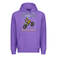 Purple christmas motorcycle motocross braap dirt bike xmas Premium Hoodie - linhVisuals