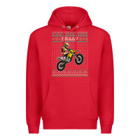 Red christmas motorcycle motocross braap dirt bike xmas Premium Hoodie - linhVisuals