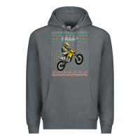 Rock christmas motorcycle motocross braap dirt bike xmas Premium Hoodie - linhVisuals